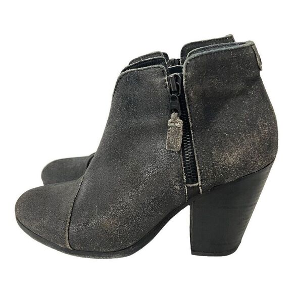 Rag & Bone Womens Size 38 US 8 Black Distressed Leather Ankle Boot Bootie - Picture 4 of 9